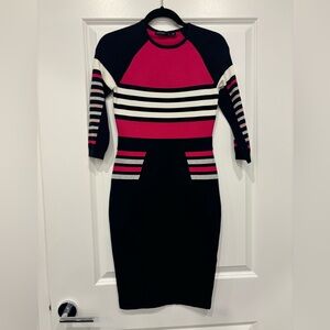 Karen Millen Navy and Hot Pink Dress